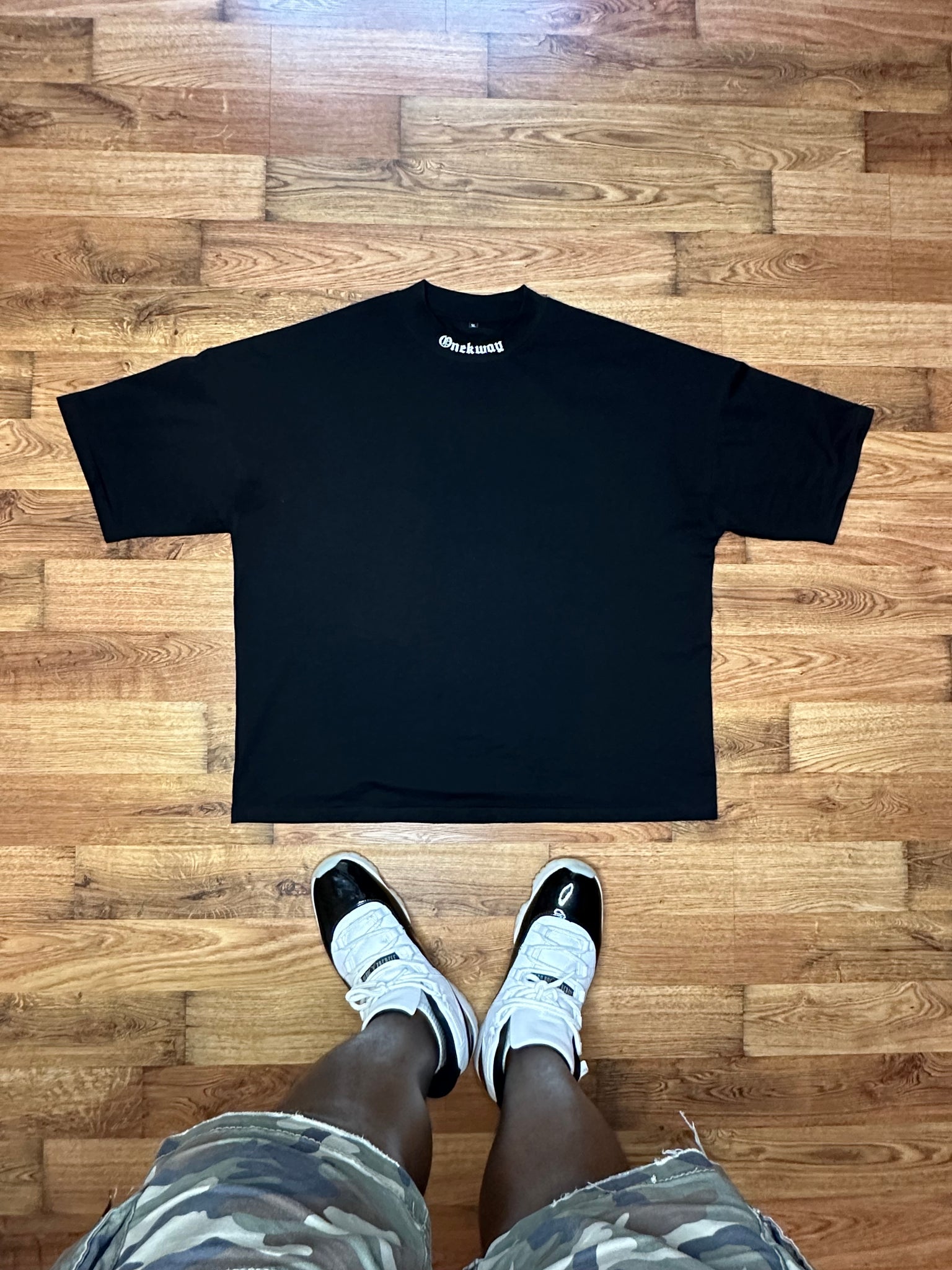 1kway Black Oversize Logo Tee