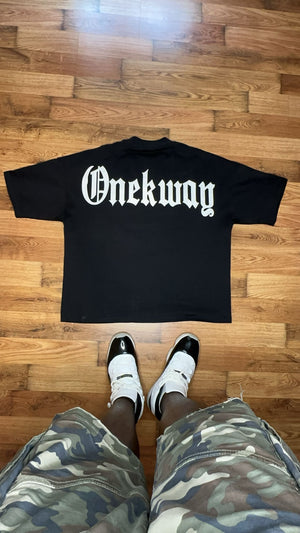 1kway Black Oversize Logo Tee